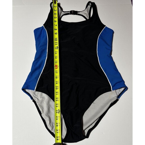 Catalina Swimsuit One Piece Women’s Size 16/18 XL Blue Black Bathing Suit Beach - Picture 6 of 7